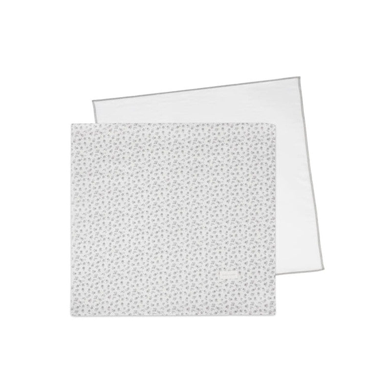 Set Mussole Pasito Pasito Little Bloom Fiori Grigio
