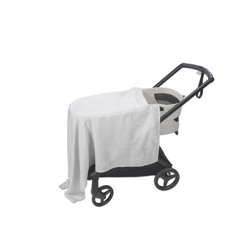 Lenzuolo con angoli per navicella + Mussola Little Bloom Vichy Grigio - 3
