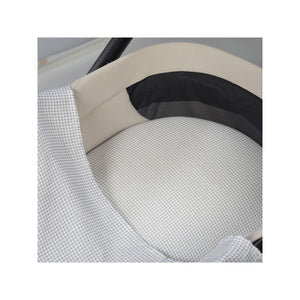 Lenzuolo con angoli per navicella + Mussola Little Bloom Vichy Grigio - 4