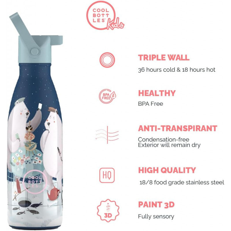 Cool Bottles - Borraccia Termica Polar Bears 350 ml - 4
