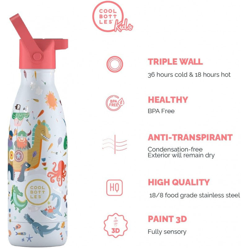 Cool Bottles - Playland Series Brave Vikings Borraccia Termica 350 ml - 4