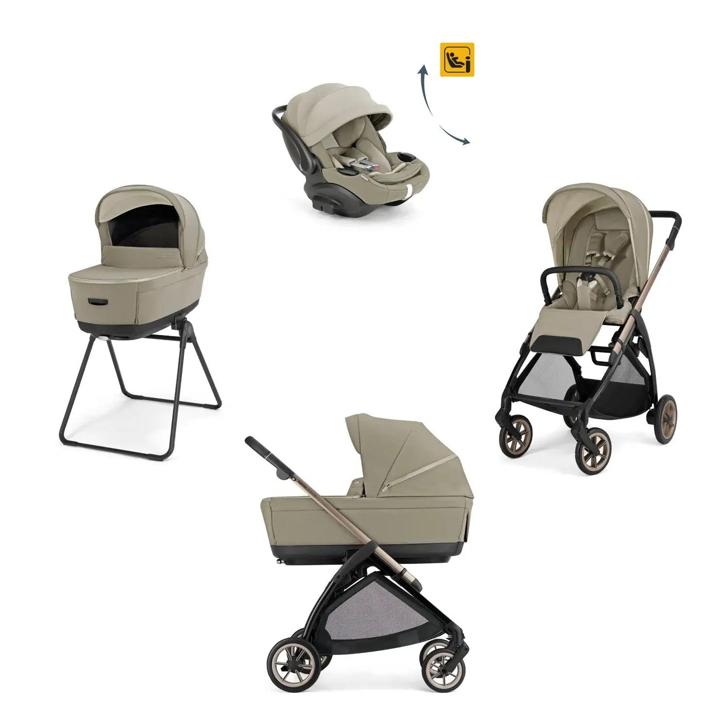 Trio Inglesina Electa 2026 Darwin Infant Recline Evo Hangar Beige