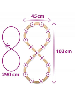 Pista Treno in legno 290 cm - 2