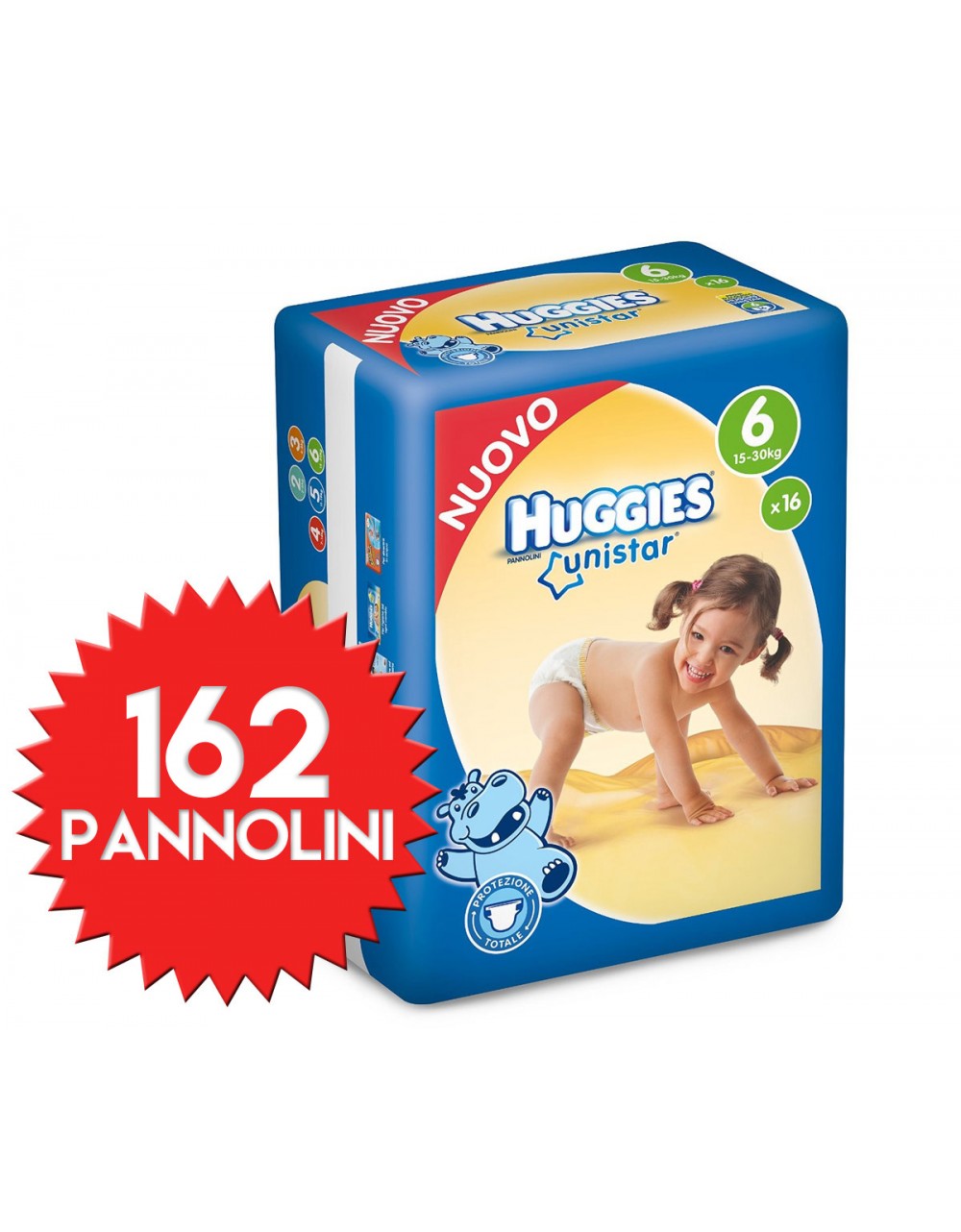 Pannolini Huggies Unistar Misura 6 - 162 pezzi