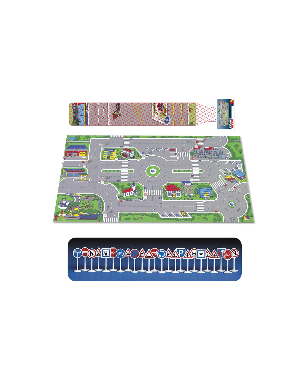 Tappeto Gioco Città 158x90 cm