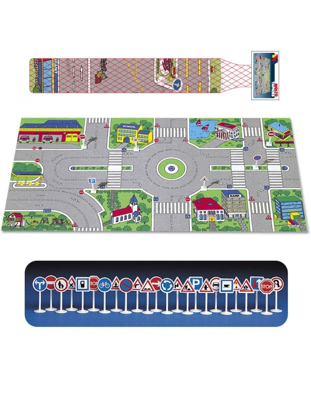 Tappeto Gioco Città 124x60 cm