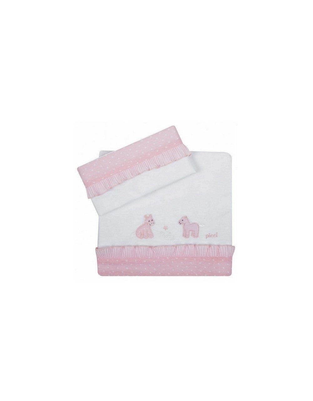 Lenzuola Culla Picci Milky Rosa Pois