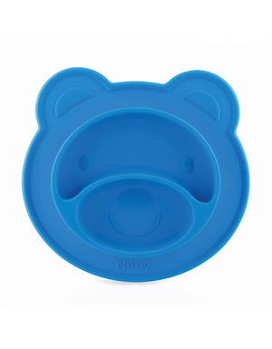 Piatto Ventosa in Silicone Bear Nuby Blu