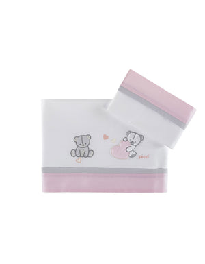 Lenzuola Lettino Picci Amelie Rosa