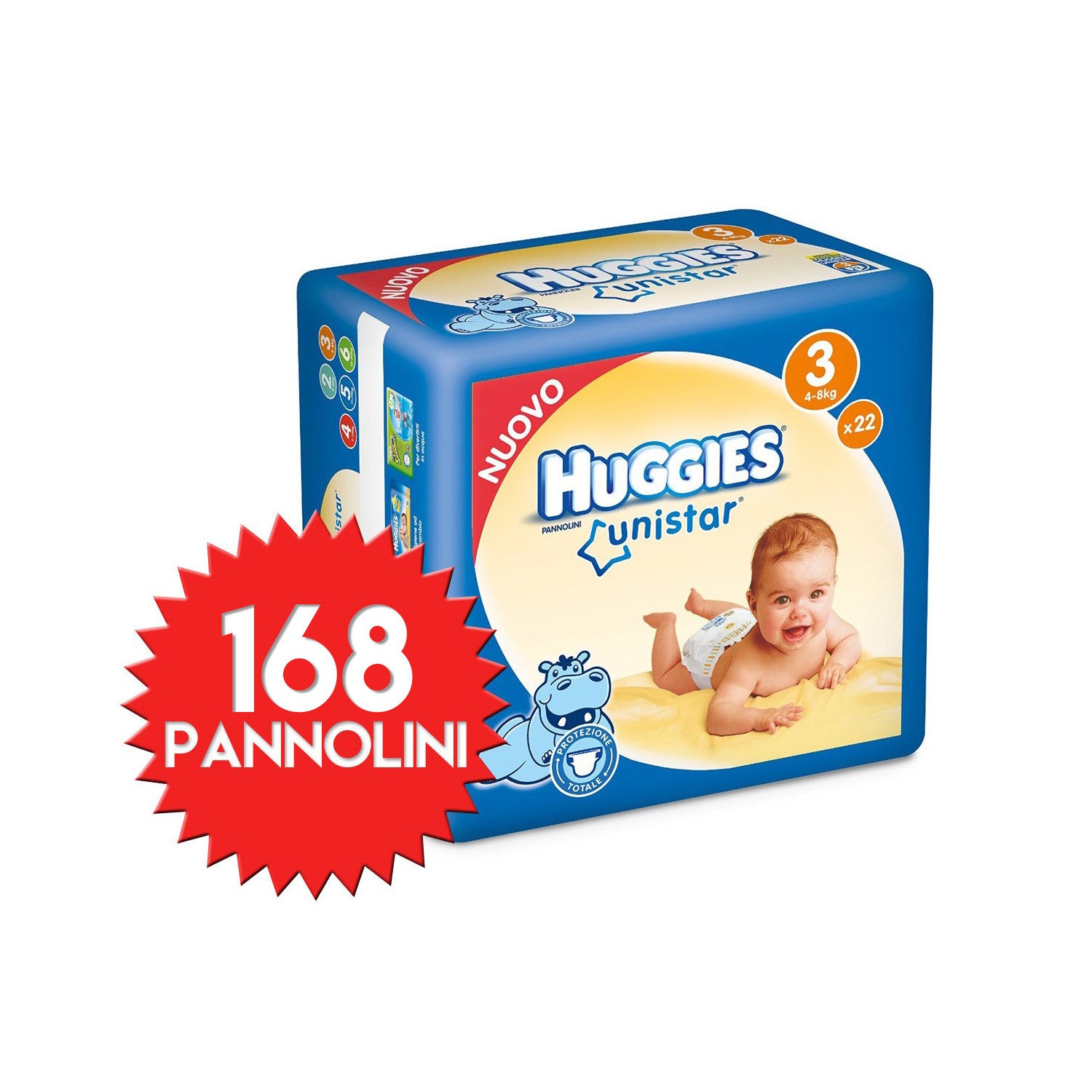 Pannolini Huggies Unistar Misura 3 - 168 pezzi