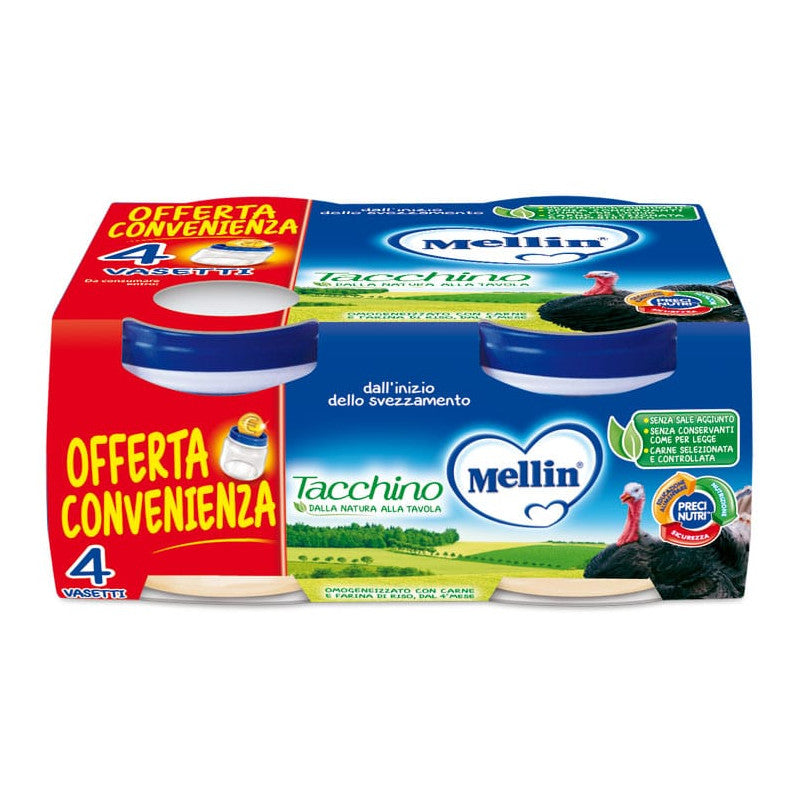 Omogeneizzato Tacchino Mellin - 4 x 80 g