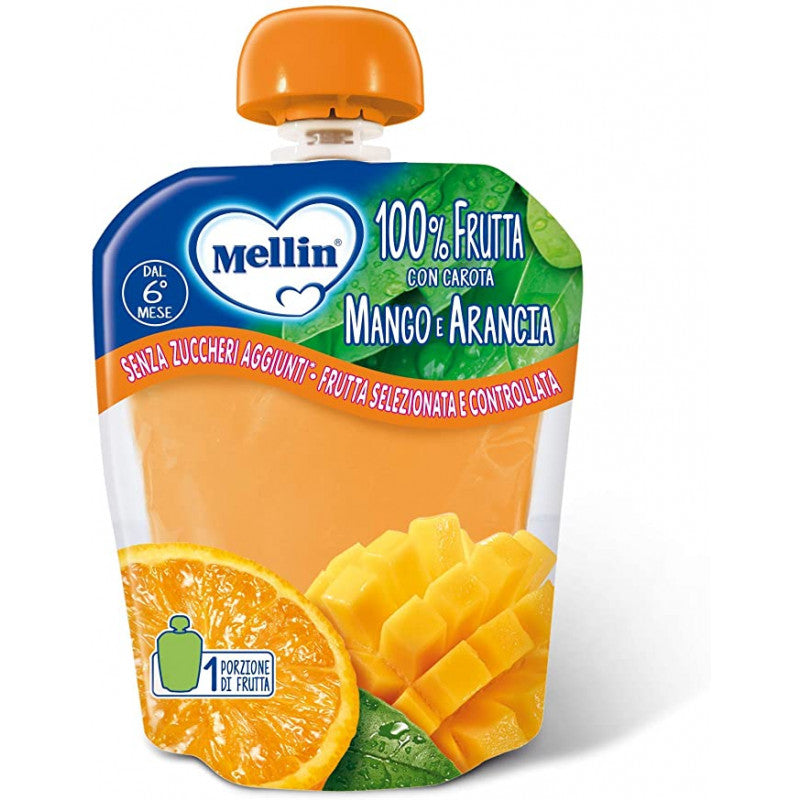 Merenda 100% Frutta Mellin - Mango e Arancia