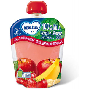 Merenda 100% Frutta Mellin - Fragola e Banana