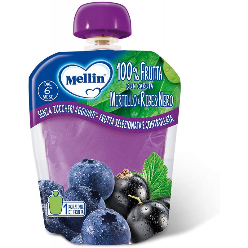 Merenda 100% Frutta Mellin - Mirtillo e Ribes