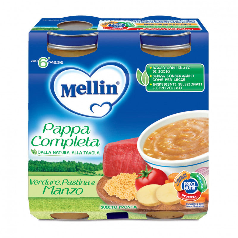Pappa Completa Mellin - Verdure, Pastina e Manzo