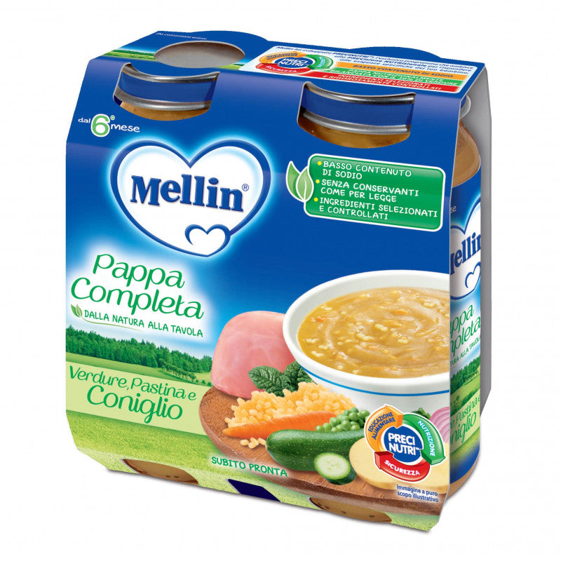 Pappa Completa Mellin - Verdure, Pastina e Coniglio