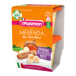 La Merenda dei Bambini Plasmon - Banana, Mela, Biscotto e Miele