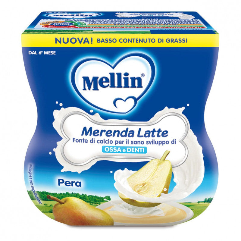 Merenda Latte e Pera Mellin