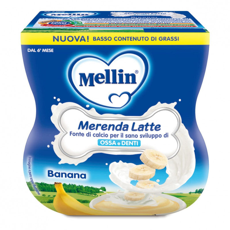 Merenda Latte e Banana Mellin