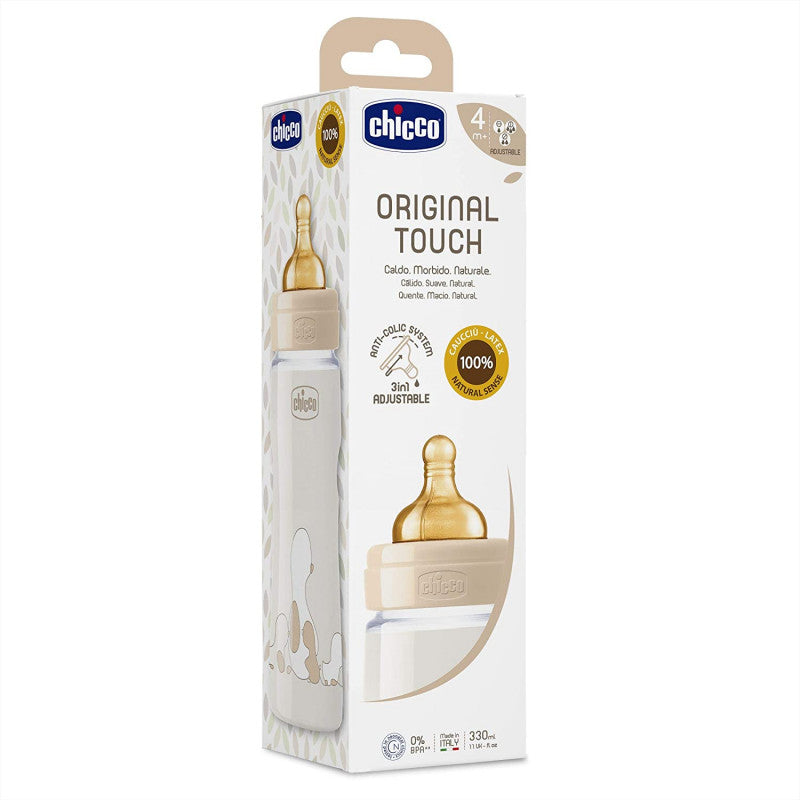 Biberon Chicco Original Touch in Plastica - 330 ml Beige - 3
