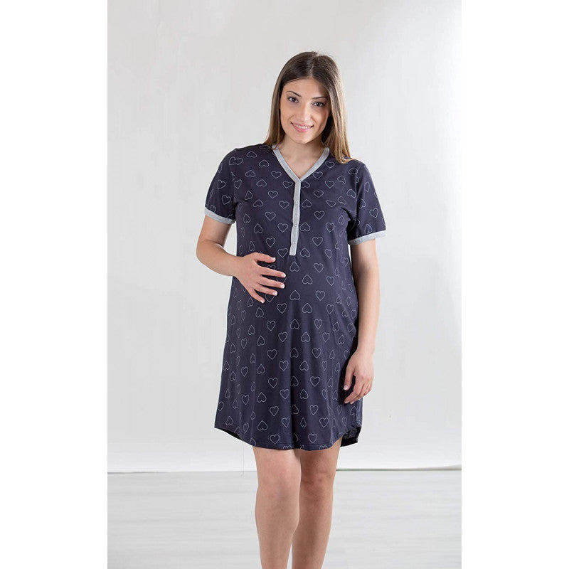 Camicia da Notte Blu a Cuori - T7 - 3