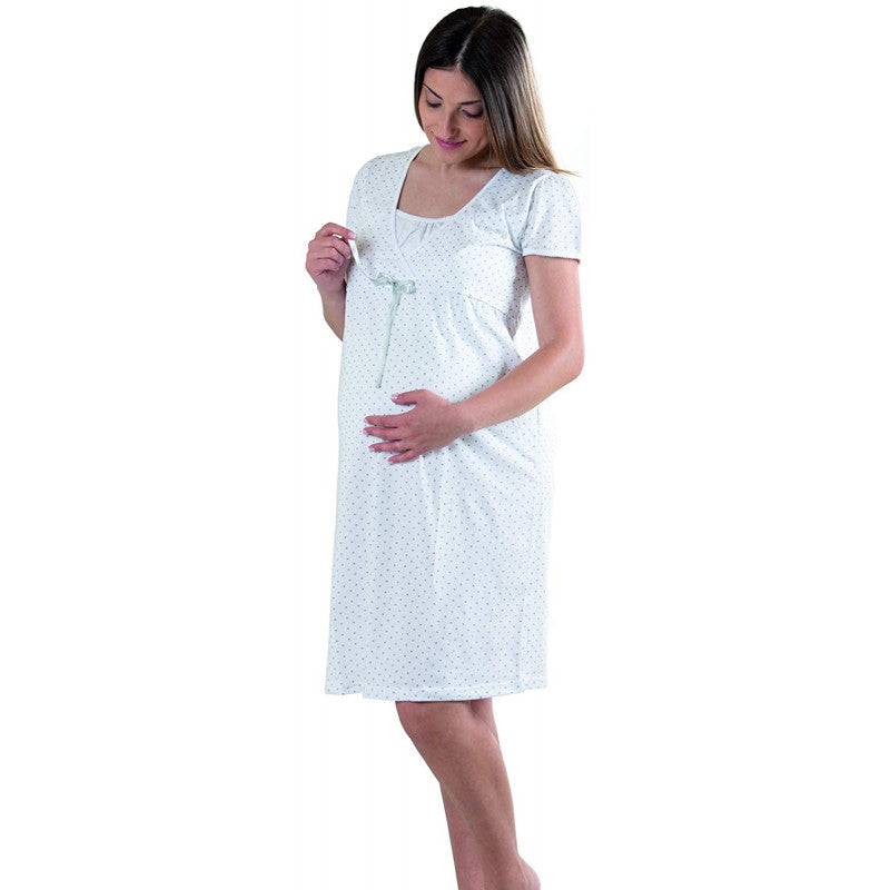 Camicia da Notte Premaman con Fiocchetto - T6