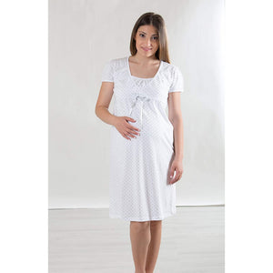 Camicia da Notte Premaman con Fiocchetto - T6 - 2