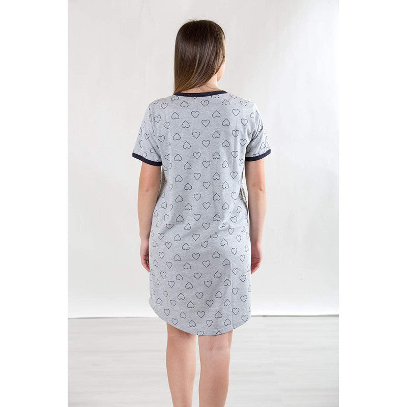 Camicia da Notte Grigia a Cuori - T4 - 2