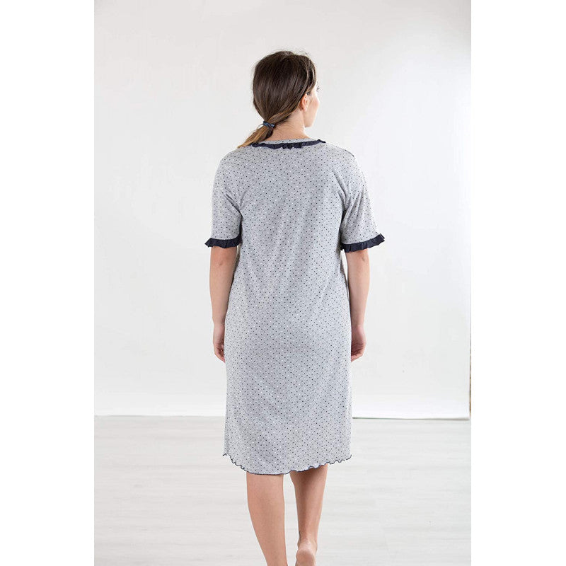 Vestaglia da Notte Mezza Manica, Grigio Pois - T4 - 3