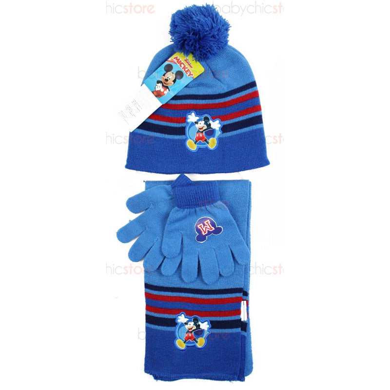 Set Sciarpa, Cappello e Guanti Mickey Mouse Blu