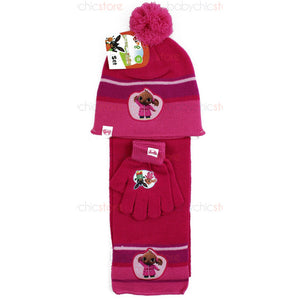 Set Sciarpa, Cappello e Guanti di Bing - Rosa
