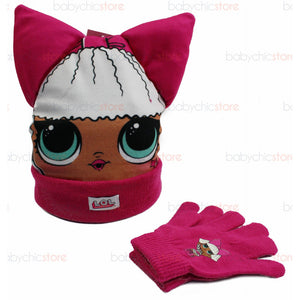 Set Cappello con Orecchie e Guanti LOL - Rosa