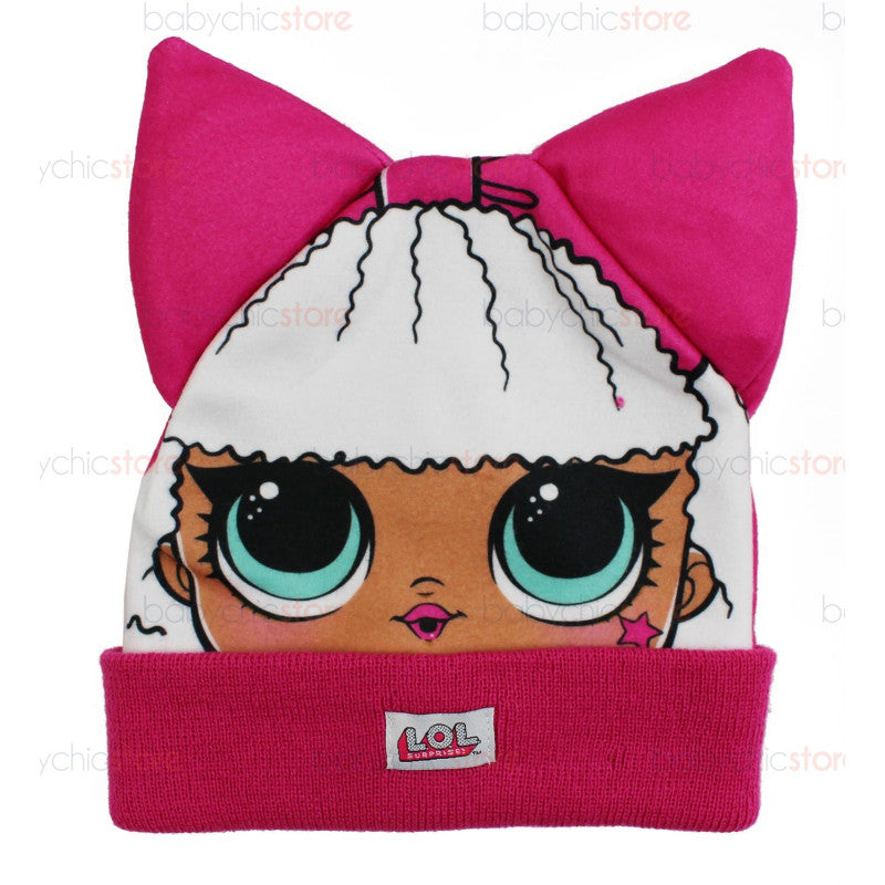 Set Cappello con Orecchie e Guanti LOL - Rosa - 2