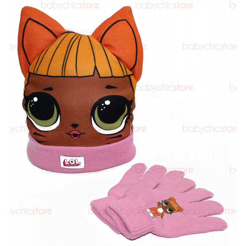 Set Cappello con Orecchie e Guanti LOL - Arancione