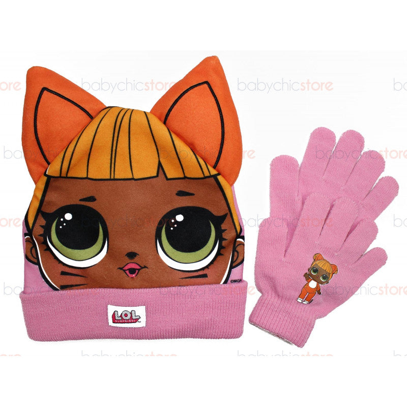 Set Cappello con Orecchie e Guanti LOL - Arancione - 2