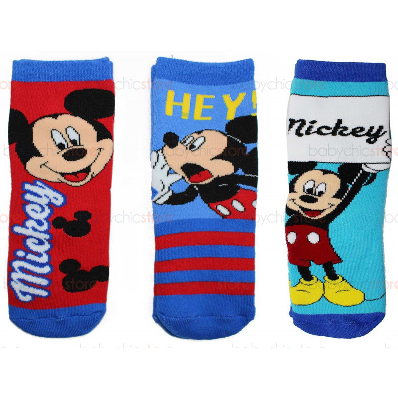 3 Paia Calzini Antiscivolo Mickey Mouse - 23/26