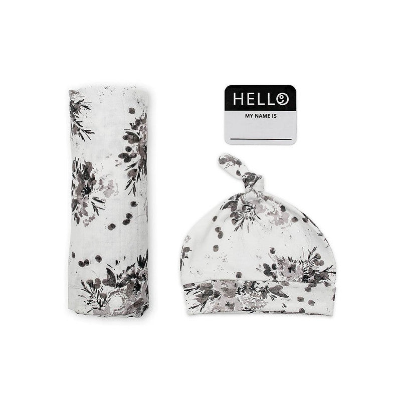 Set Hello World Lulujo Baby Black Floral