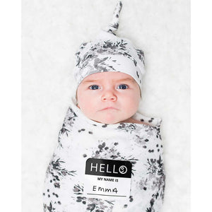 Set Hello World Lulujo Baby Black Floral - 3