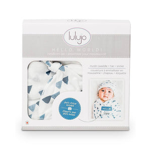Set Hello World Lulujo Baby Triangoli Blu - 2