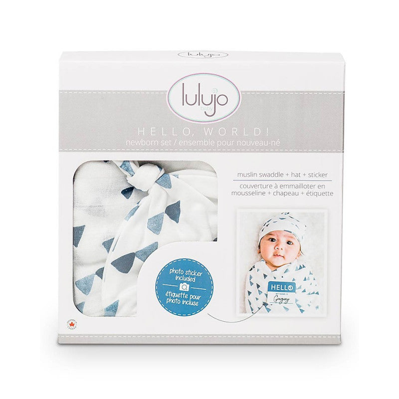Set Hello World Lulujo Baby Triangoli Blu - 2