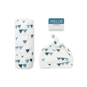 Set Hello World Lulujo Baby Triangoli Blu