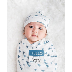 Set Hello World Lulujo Baby Triangoli Blu - 4