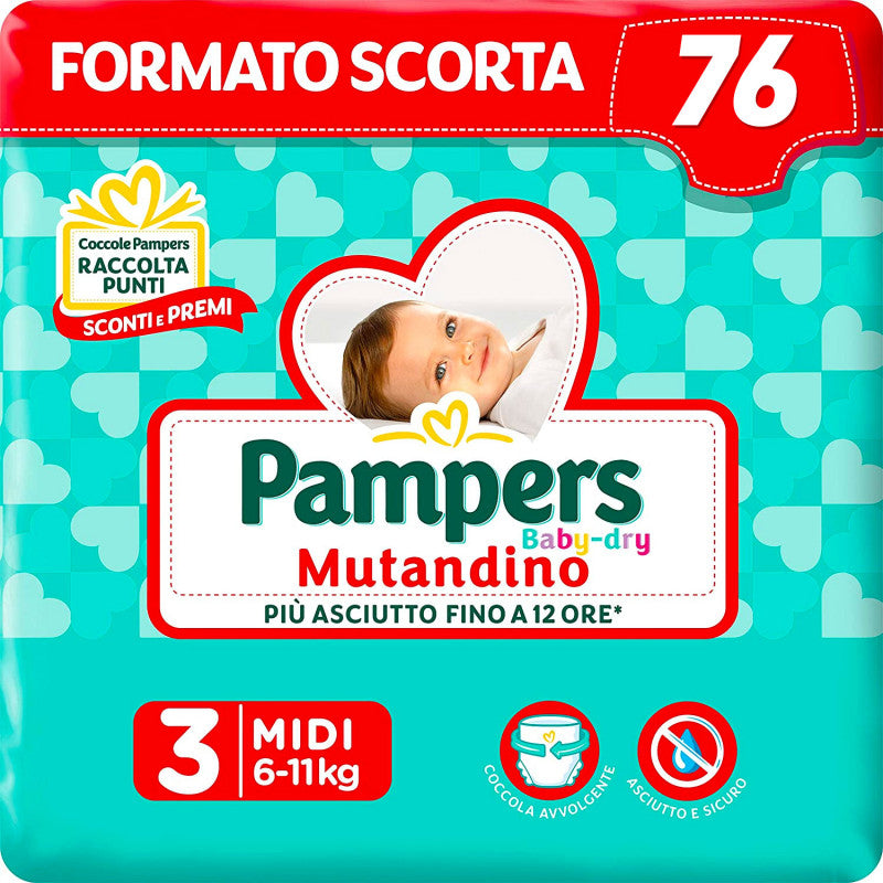 Pannolini Pampers Baby Dry Mutandino - Pacco Scorta