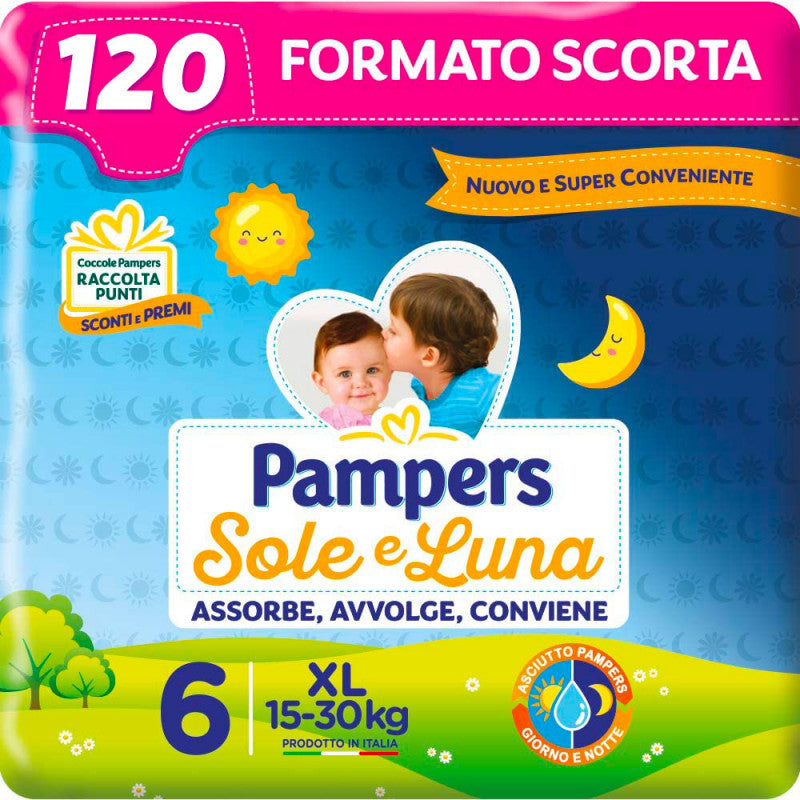 Pannolini Pampers Sole e Luna Misura 6 - Pacco Scorta