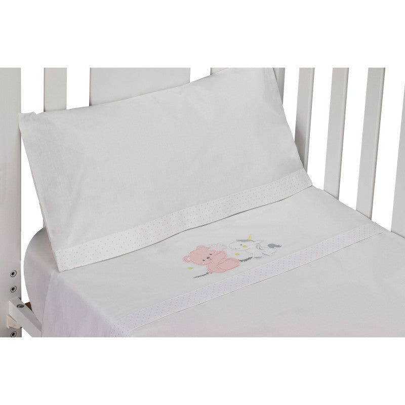Set Lenzuola per Culla Unicorno - Rosa - 2