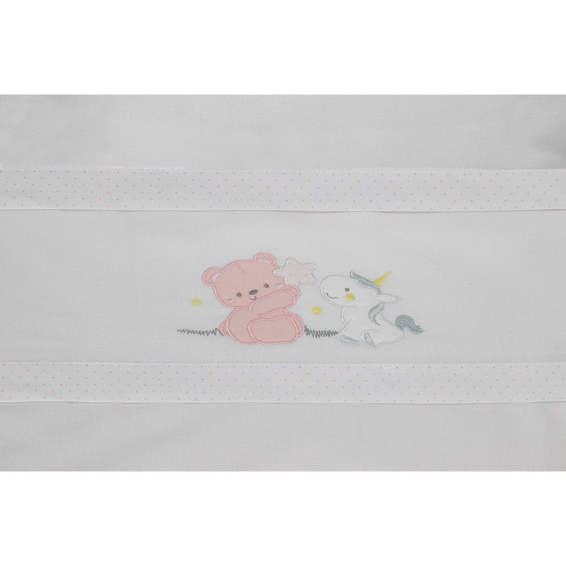 Set Lenzuola per Culla Unicorno - Rosa - 4
