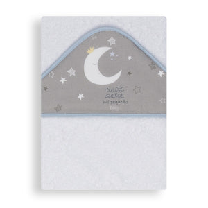 Accappatoio per Neonato Luna - Bianco/Azzuro - 2