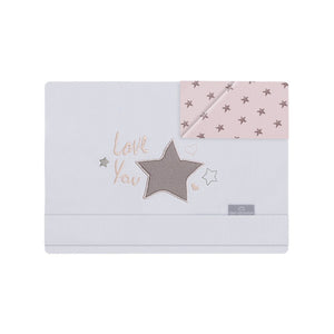 Set Lenzuola per Culla Love You - Rosa