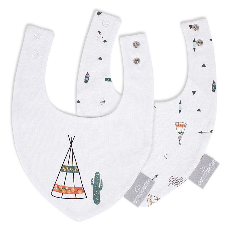 Set 2 Bavaglini Dakota Chiusura a Clip - Bianco