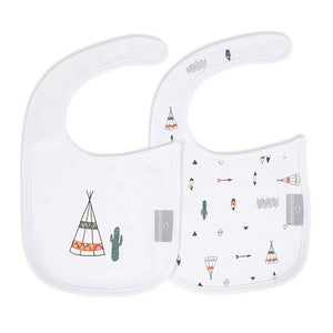 Set 2 Bavaglini Dakota Chiusura Velcro - Bianco